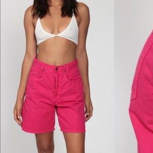 Vintage 80s Hot Pink Denim Shorts